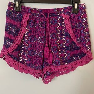 Xhilaration Purple Boho Print Shorts